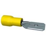 LANGUETTE PRE-ISOLEE JAUNE MALE L 6,3 (BOITE DE 50)