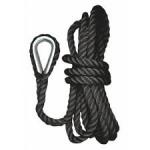 Ligne amarrage noir avec épissure 10 mm x 6 m