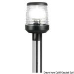 Hampe en inox 100 cm avec feu en plastique noir