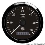 Compte-tours 0-6000 tpm noir/noir