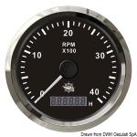 Compte-tours 0-3000 tpm noir/polie
