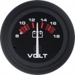 Voltmtre noir TELEFLEX/VEETHREE 12V 10-16VDC