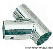 T en inox pour balcon diamtre 22MM/angle 60