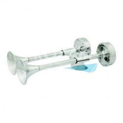 KLAXON 2 TROMPES ELECTROMAGNETIQUE INOX 12V