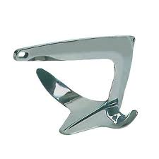 Ancre TREFOIL EN INOX AISI 316 POLI MIROIR 7.5KG