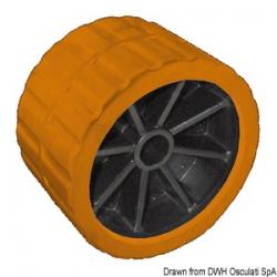 Roue centrale orange 75 mm  trou 15 mm