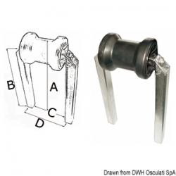 Roue central petit section tube 40 x 40 mm