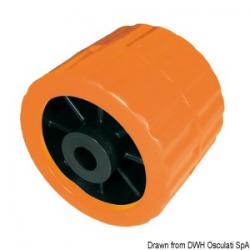 Roue latrale orange 75 mm  trou 15 mm