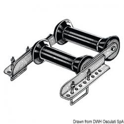 Rouleau double pivotant arrire 60 mm