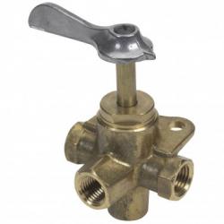 Robinet essence laiton 4 voies - 1/4 npt