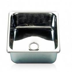 Evier inox poli carré 33x18cm avec bonde