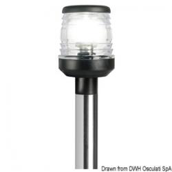 Hampe en inox 100 cm avec feu en plastique noir