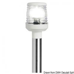 Hampe en inox 60 cm avec feu en plastique blanc