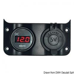 Voltmtre 3/30 V + prise USB double