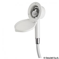 Coffret douche Elegant blanche tuyau PVC 2,5 m Montage  paroi