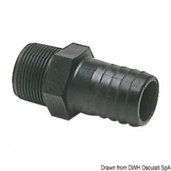 Embout mle polycarbonate noir 1"