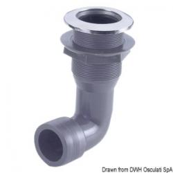 Passe-coque nylon 2" 50mm tte inox embout 90