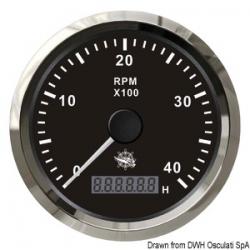 Compte-tours 0-3000 tpm noir/polie