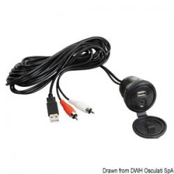 Cble USB-AUX supplment.avec faade tanche