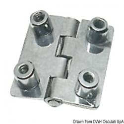 Charnire rectangulaire inox 4 douilles 51x45 mm