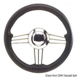 Volant inox+polyurethane noir 350 mm